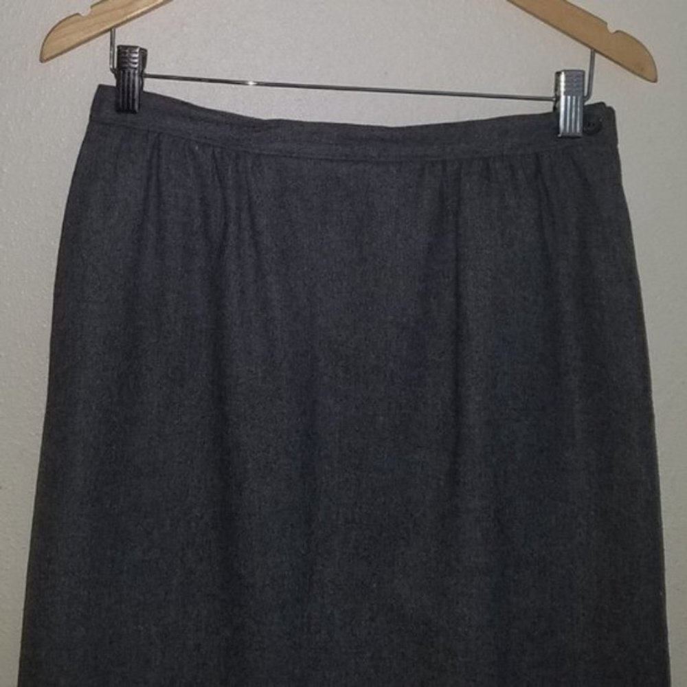 Pendleton Solid Gray Skirt 100% Virgin Wool Midi … - image 2
